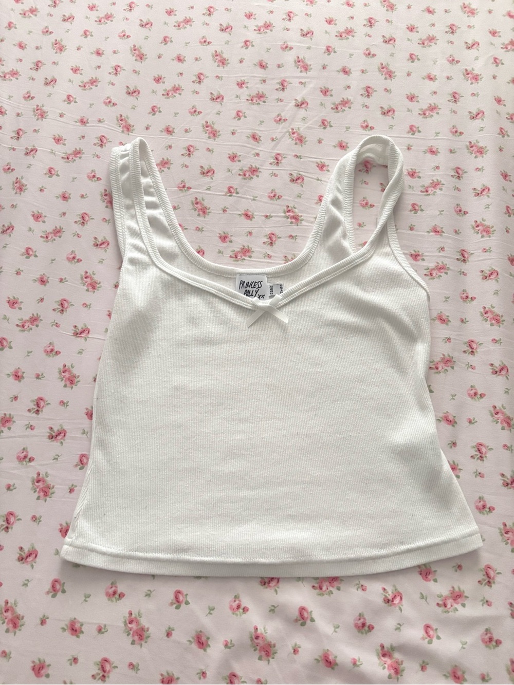 Princess Polly White Tank Bow Detail - Picture 2 of 2
